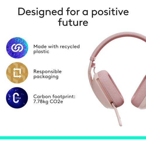 Refurbished - Logitech Zone Vibe 100 Lightweight Wireless Over-Ear Headphones with Noise-Canceling Microphone, Advanced Multipoint Bluetooth Headset