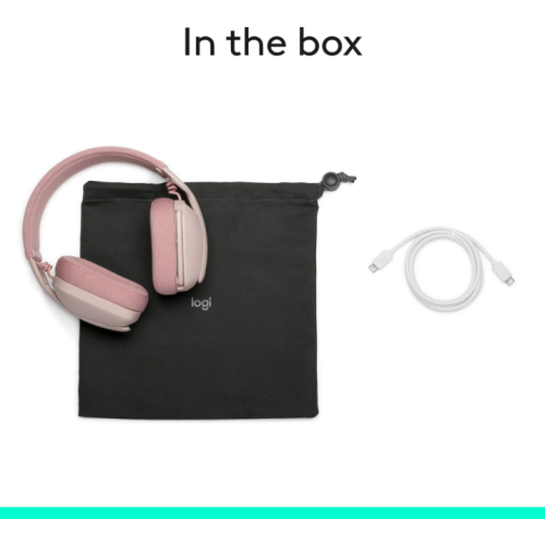 Refurbished - Logitech Zone Vibe 100 Lightweight Wireless Over-Ear Headphones with Noise-Canceling Microphone, Advanced Multipoint Bluetooth Headset