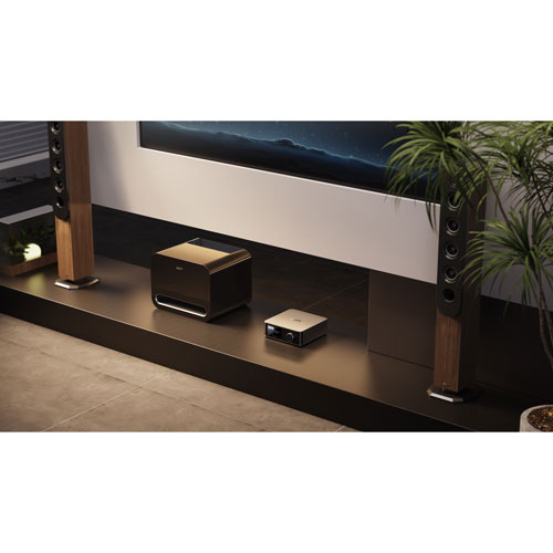 Haut-parleur d'extrêmes graves sans fil 8 po 250 W Sub Pro de WiiM - Noir très lustré