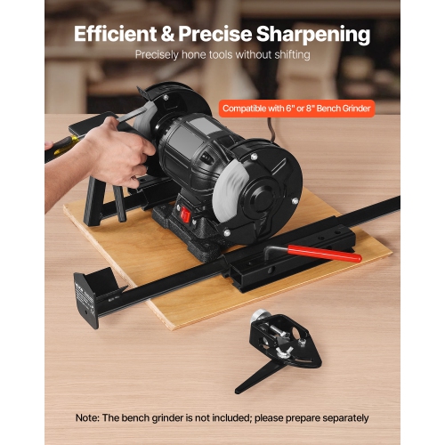 VEVOR Multi-Grind Sharpening System, Vari-Grind Pro Sharpening Jig Kit for 6" & 8" Bench Grinders – with Platform, Long Support Arm & Fingernail