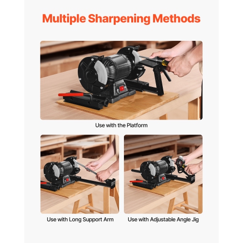VEVOR Multi-Grind Sharpening System, Vari-Grind Pro Sharpening Jig Kit for 6" & 8" Bench Grinders – with Platform, Long Support Arm & Fingernail