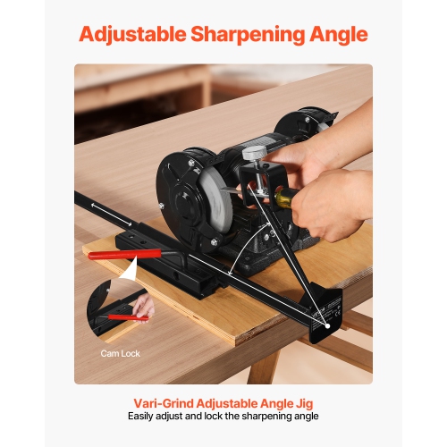 VEVOR Multi-Grind Sharpening System, Vari-Grind Pro Sharpening Jig Kit for 6" & 8" Bench Grinders – with Platform, Long Support Arm & Fingernail