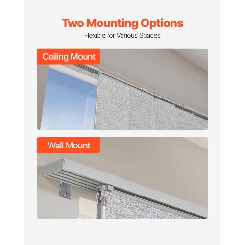 VEVOR 45.8 in to 86 in W Panel Track Blinds, Trimmable Panel Curtains Up to 96 in H, Adjustable Vertical Panel Blinds for Sliding Doors, Patio Doors,