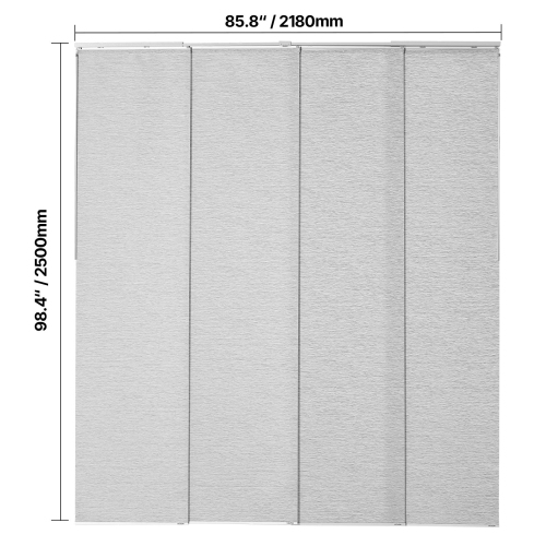 VEVOR 45.8 in to 86 in W Panel Track Blinds, Trimmable Panel Curtains Up to 96 in H, Adjustable Vertical Panel Blinds for Sliding Doors, Patio Doors,