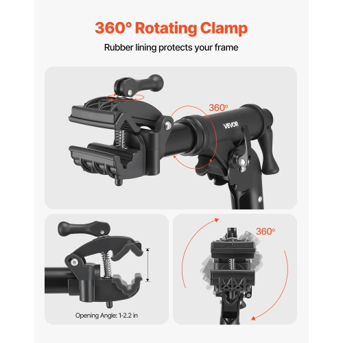 VEVOR 85 lb Bike Repair Stand, Heavy-duty Bicycle Work Stand with 40.7-64.1 in Adjustable Height & Magnetic Tool Tray, Foldable Bicycle Maintenance