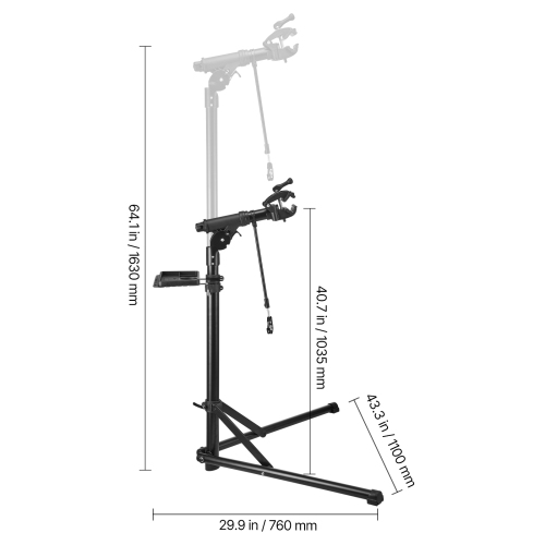 VEVOR 85 lb Bike Repair Stand, Heavy-duty Bicycle Work Stand with 40.7-64.1 in Adjustable Height & Magnetic Tool Tray, Foldable Bicycle Maintenance