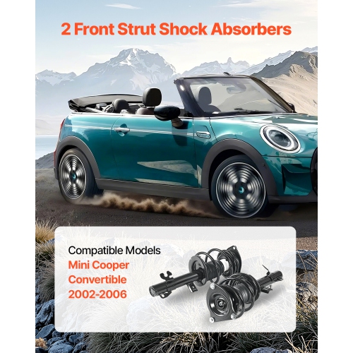 VEVOR 2Pcs Front Shock Absorber Strut Assembly,Shock and Strut Assembly with Coil Spring,Compatible with 2002-2006 Mini Cooper