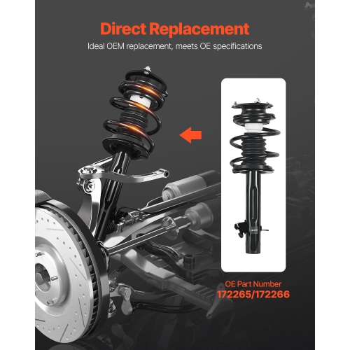 VEVOR 2Pcs Front Shock Absorber Strut Assembly,Shock and Strut Assembly with Coil Spring,Compatible with 2002-2006 Mini Cooper