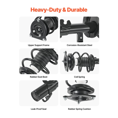 VEVOR 2Pcs Front Shock Absorber Strut Assembly,Shock and Strut Assembly with Coil Spring,Compatible with 2002-2006 Mini Cooper