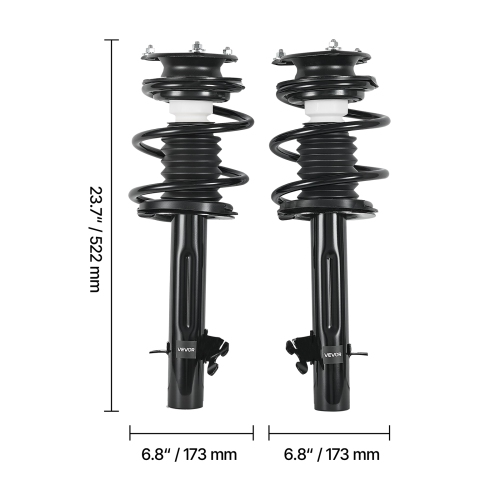 VEVOR 2Pcs Front Shock Absorber Strut Assembly,Shock and Strut Assembly with Coil Spring,Compatible with 2002-2006 Mini Cooper