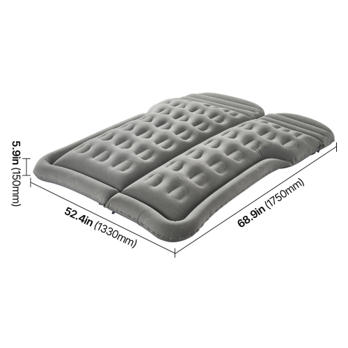 VEVOR Car Air Mattress, Inflatable Car Camping Mattress, Flocking Thickened Travel Beds, Comfortable and Durable Portable Sleeping Pad with Air Pump,