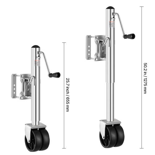 VEVOR 2000 lbs Load Trailer Jack with Wheel, Heavy Duty Swivel Boat Trailer Jack with PP Single Wheel & Ergonomic Handle, 12-inch Lift, Fit for RVs,