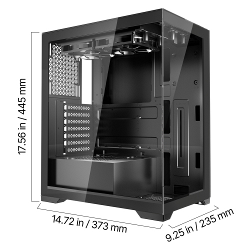 VEVOR PC Gaming Case, Mid-Tower, Computer Case with High-Airflow Tempered Glass Panel, Dust Filter, 2 x 120 mm Fans, for GPU up to 360 mm in Length,