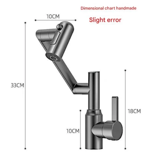 Rotatable Bathroom Faucet with Temperature Display in Fahrenheit, 3 Water Outlet Modes, Universal Rotation Cold Hot Water Tap