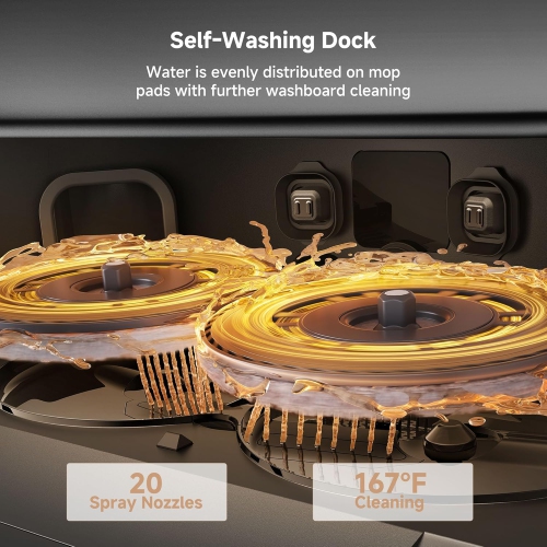 Aspirateur robot à vadrouille amovible et relevable P50 Pro Ultra de MoVA, anti-enchevêtrement, séchage et nettoyage automatique, vidage automatique