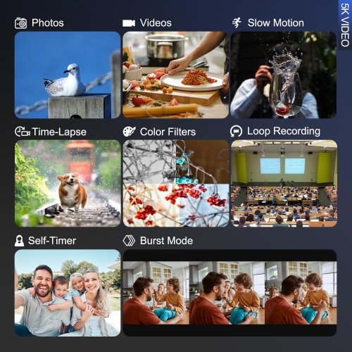 NBD 5K Video Camera Camcorder Ultra 48MP Vlogging Camera for YouTube,16X Digital Zoom Camcorder 3.0" IPS 270° Flip Screen with Mic,Fill Light,2