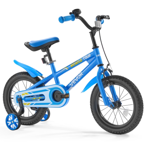 VEVOR 14 Inches Kids Bike, BMX Style Children Bicycle, Rider Height 2.95 ft - 3.77 ft, Training Wheels Included, Sturdy and Easy to Assemble, Toddler