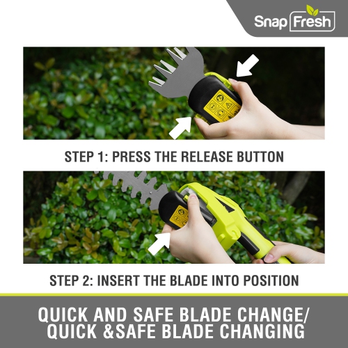 SnapFresh 2 in 1 Cordless Grass Shear and Hedge Trimmer 7.2V Electric Lightweight Shrub Trimmer with Battery and Charger