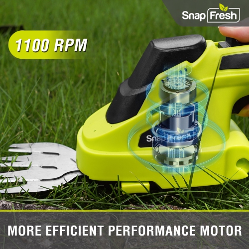 SnapFresh 2 in 1 Cordless Grass Shear and Hedge Trimmer 7.2V Electric Lightweight Shrub Trimmer with Battery and Charger