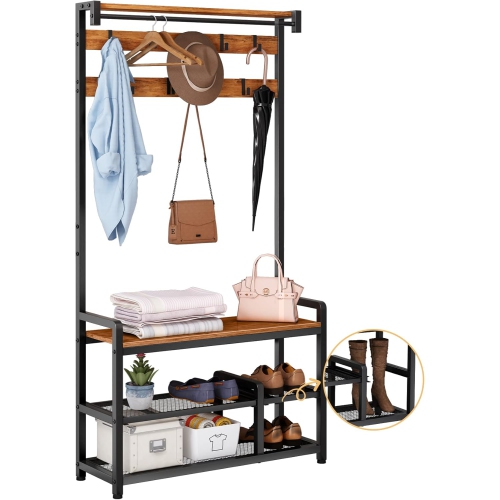 Mr IRONSTONE – Portemanteau pour chaussures avec tablette amovible, étagère à chaussures 3-en-1, range-tout pour garage, 33,1&nbsp;po long. X