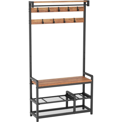 Mr IRONSTONE – Portemanteau pour chaussures avec tablette amovible, étagère à chaussures 3-en-1, range-tout pour garage, 33,1 po long. X