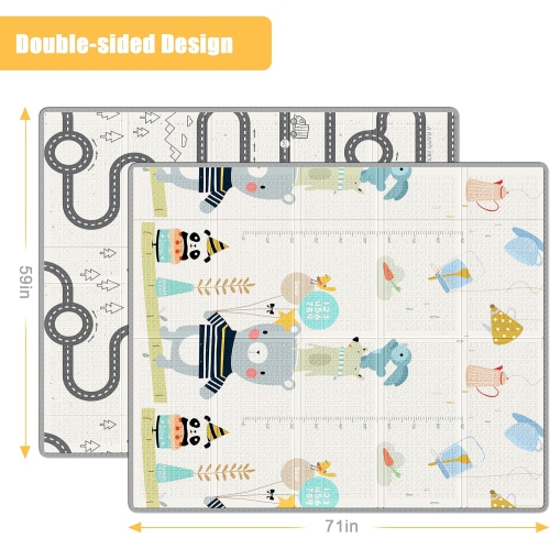 Mr IRONSTONE Baby Play Mat with Carry Bag, 71"x59" Foldable & Waterproof Foam Baby Playmat for Floor, 200 x 150cm Anti-Slip Baby Mat