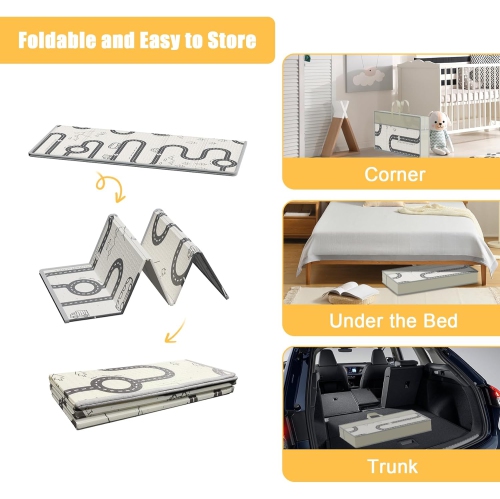 Mr IRONSTONE Baby Play Mat with Carry Bag, 71"x59" Foldable & Waterproof Foam Baby Playmat for Floor, 200 x 150cm Anti-Slip Baby Mat