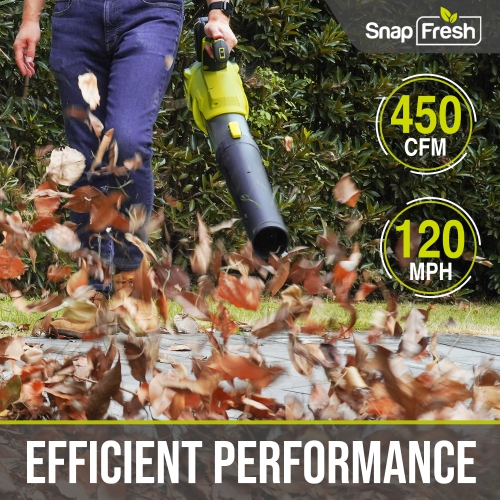 SnapFresh 20V 550CFM Cordless Brushless Leaf Blower with 4.0Ah Battery and Fast Charger
