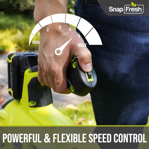 SnapFresh 20V 550CFM Cordless Brushless Leaf Blower with 4.0Ah Battery and Fast Charger
