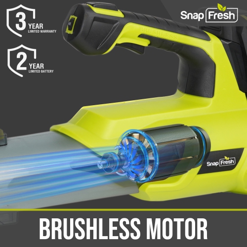 SnapFresh 20V 550CFM Cordless Brushless Leaf Blower with 4.0Ah Battery and Fast Charger