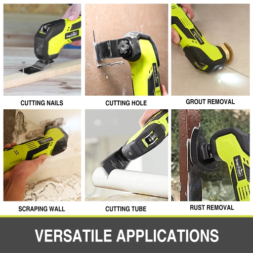 SnapFresh 20V Cordless Oscillating Multi Tool Kit with 6 Speed Settings 24 Accessories 2.0Ah Battery and Charger Included