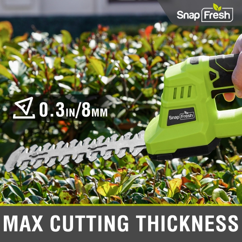 SnapFresh 12V 2 in 1 Cordless Grass Shears and Hedge Trimmer with Battery and Charger Included