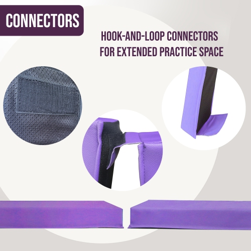 PRISP Folding Gymnastics Balance Beam - 8/10/12FT Training Floor Beam with High Density EVA Foam Core; Home Gymnastics Equipment for Kids, Teens and