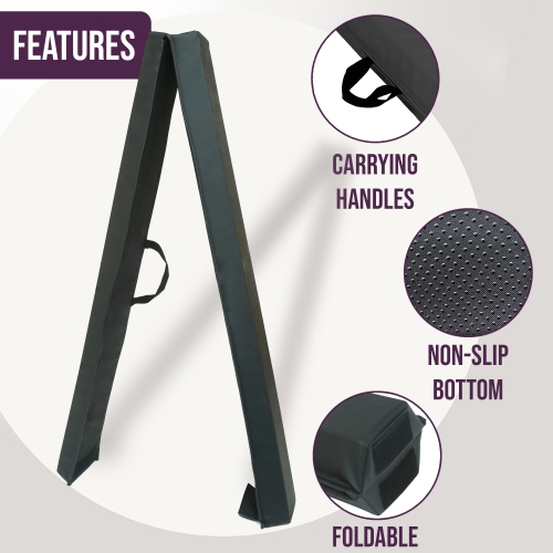 PRISP Folding Gymnastics Balance Beam - 8/10/12FT Training Floor Beam with High Density EVA Foam Core; Home Gymnastics Equipment for Kids, Teens and