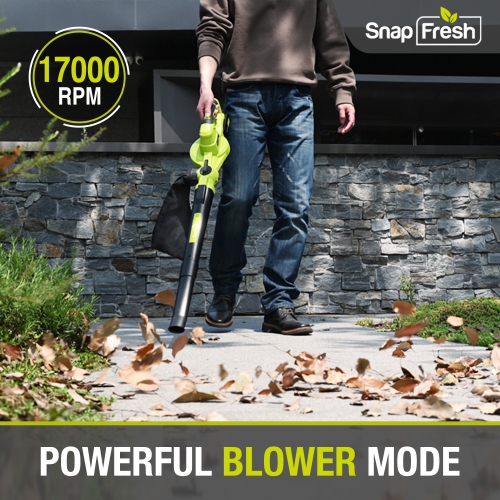 SnapFresh 20V Cordless Blower and Vacuum 2 in 1 Electric Blower with 4.0Ah Battery and Fast Charger