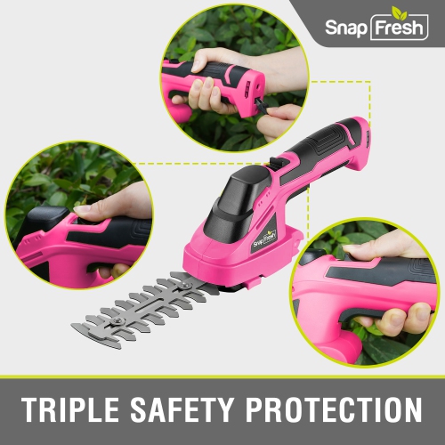 SnapFresh 2 in 1 Cordless Grass Shear and Hedge Trimmer 7.2V Electric Lightweight Shrub Trimmer with Battery and Charger
