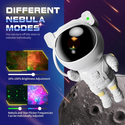Astronaut Star Projector Night Light - Space Projector Galaxy Starry Sky Nebula Ceiling Projector Lamp with Timer, Remote Control, Suitable for Kids