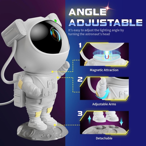 Astronaut Star Projector Night Light - Space Projector Galaxy Starry Sky Nebula Ceiling Projector Lamp with Timer, Remote Control, Suitable for Kids