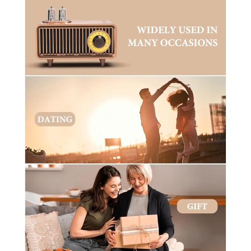 Haut-parleur Bluetooth rétro, Radio rétro Connexion sans fil Bluetooth, Convient pour le bureau à domicile Haut-parleur portatif de fête extérieur