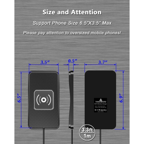 Universal Car Wireless Charger Upgrade Kit With Adjustable And Trimmable Mount Compatible With Most Vehicle Models For Convenient Installation