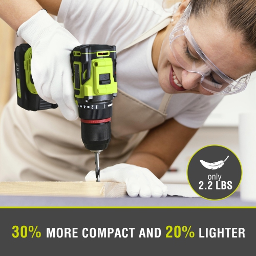 SnapFresh 20V Brushless Cordless Drill 1/2 in Power Drill Set 2 Speeds 21+1 Torque with 2.0Ah Battery and Fast Charger