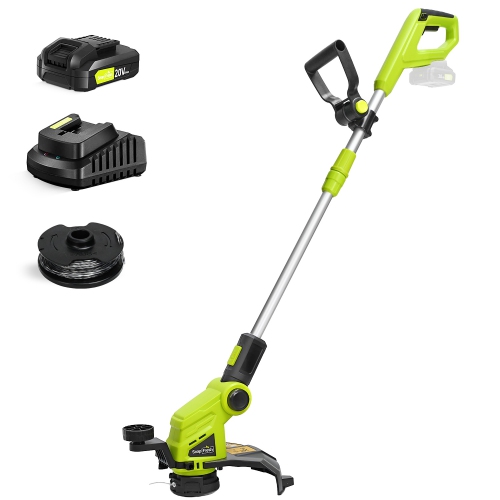 SnapFresh 20V Cordless String Trimmer 12 Inch Electric Weed Eater with 2.0Ah Battery, Fast Charger and Auto Feed Spool