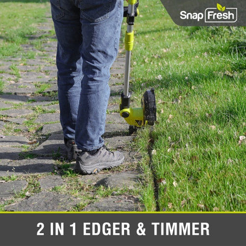 SnapFresh 20V Cordless String Trimmer 12 Inch Electric Weed Eater with 2.0Ah Battery, Fast Charger and Auto Feed Spool