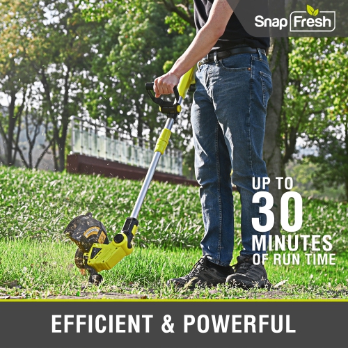 SnapFresh 20V Cordless String Trimmer 12 Inch Electric Weed Eater with 2.0Ah Battery, Fast Charger and Auto Feed Spool