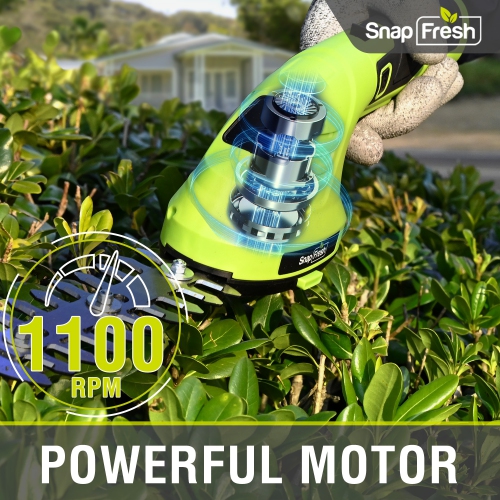 SnapFresh 8V Cordless 2 in 1 Grass Shear and Hedge Trimmer with Rotating Head and Battery for Garden and Lawn