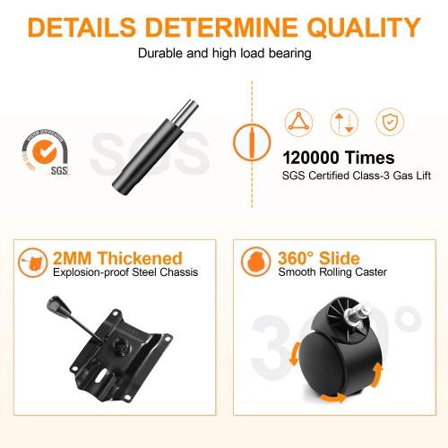 Coolhut Ergonomic Drafting Chair with Detachable Backrest and Adjustable Footrest, PU Leather Swivel Stool with Wheels, for Office, Salon, Lab & Home