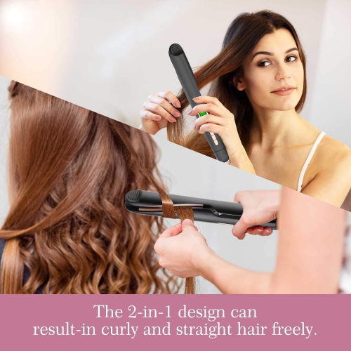 2 In 1 Curling And Straightening Iron With Negative Ion Technology For Hair Protection Professional Home Hair Styler And Flat Iron