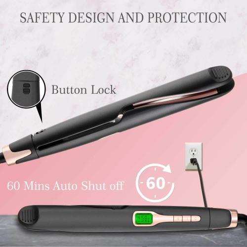 2 In 1 Curling And Straightening Iron With Negative Ion Technology For Hair Protection Professional Home Hair Styler And Flat Iron