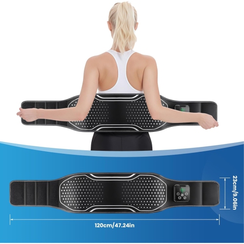 Cordless Heated Lower Back Massager,Inflatable Lumbar Belt for Pain Relief,Deep Tissue Air Compression & Vibration Therapy,Shiatsu Back Massager for