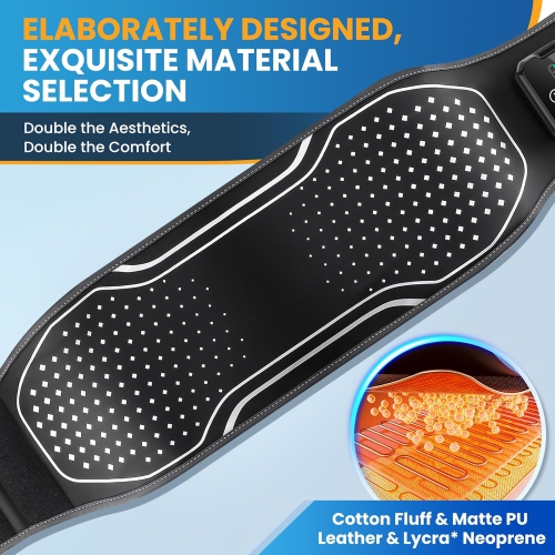 Cordless Heated Lower Back Massager,Inflatable Lumbar Belt for Pain Relief,Deep Tissue Air Compression & Vibration Therapy,Shiatsu Back Massager for